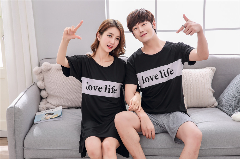 Cute Casual Style Short Sleeves Round Collar Polyester Lover’s Clothes Pajamas display picture 73