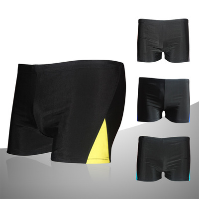 拼色泳裤新款男士游泳裤宽松平角沙滩裤专业速干成人泳裤厂家批发|ms