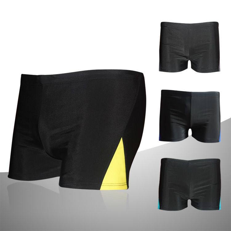 拼色泳裤新款男士游泳裤宽松平角沙滩裤专业速干成人泳裤厂家批发|ms