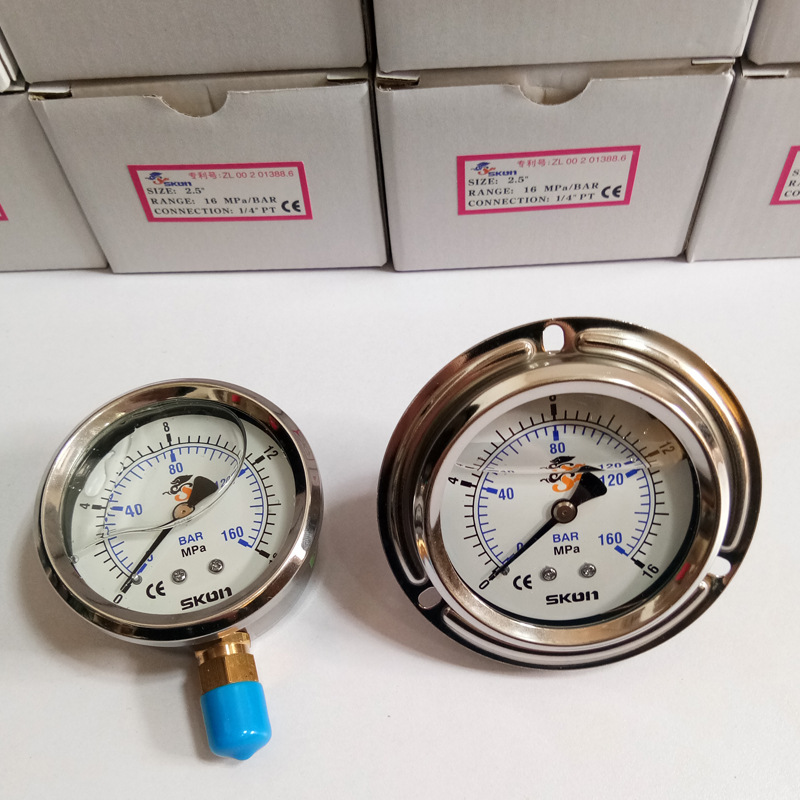 耐震压力表SKON协钢 不锈钢压力表 液压站液压系统 台湾原装