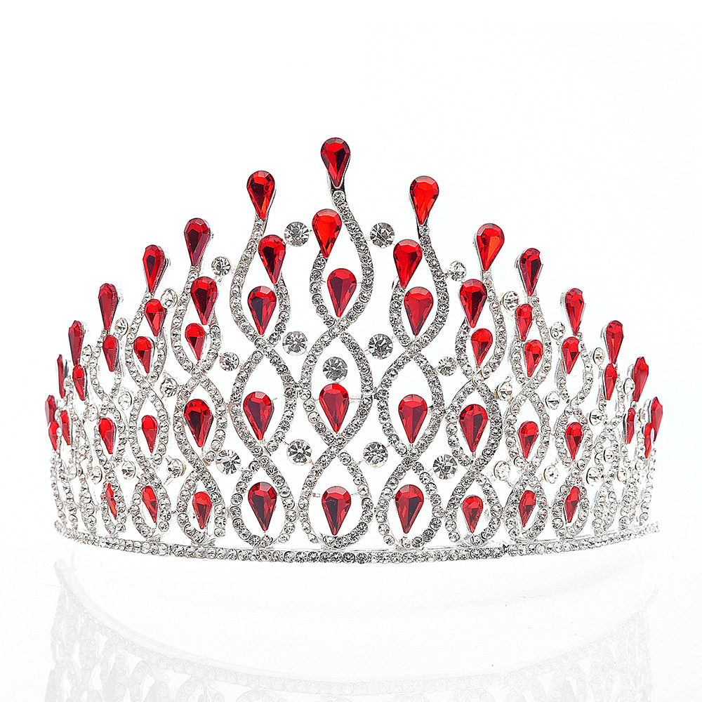 460g Weight Crown Hair Accessories Type Rhinestones Inlay Material 1 Piece Quantity Daily Occasion Alloy Material Water Droplets Pattern Women'S Gender Inlay Design Fashion Style Fashion Water Droplets Alloy Inlay Rhinestones Crown 1 Piece 10