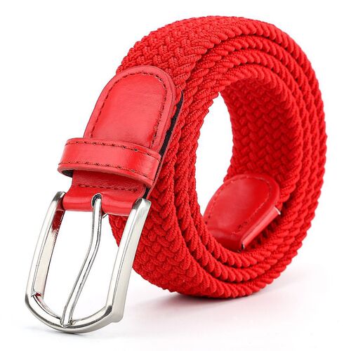 New men's elastic woven belt casual women's canvas elastic belt Korean style versatile pin buckle belt