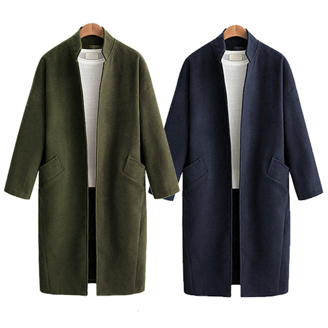 Mock Neck medium length Plush loose coat