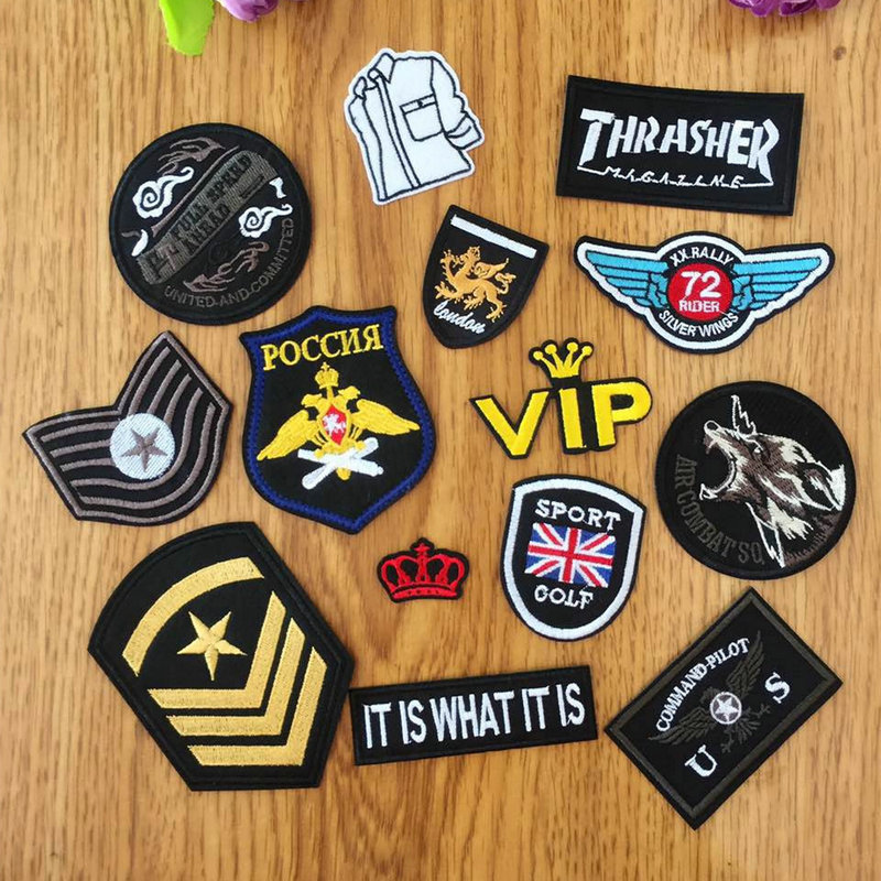 现货新品时尚个性绣花章 DYI衣服辅料装饰微章 英文字母刺绣徽章|ru