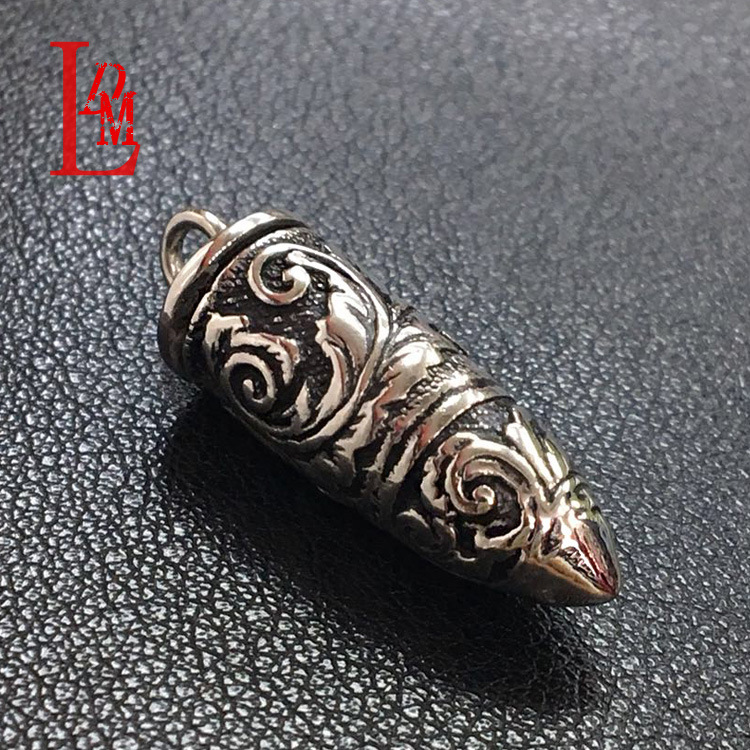 现货供应 新款子弹头钛钢吊坠 抖音同款项链 男士时尚款