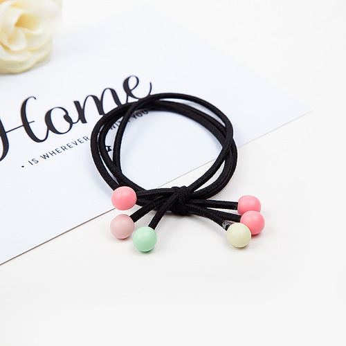 Korean style hair accessories red cherry hair rope three-in-one knotted red bead children's red bean hair rope simple rubber band