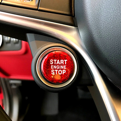 Alfa Romeo Giulia Stelvio refit carbon fibre Ignition A key to start Key decorate Car sticker