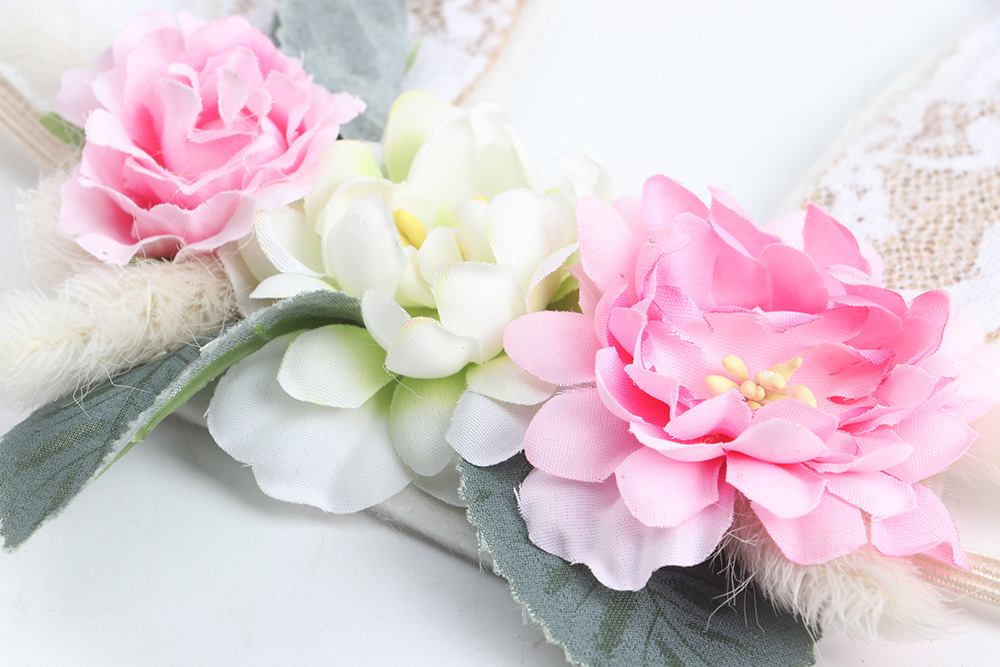 Mode Hasenohren Blume Tuch Spitze Haarband 1 Stück display picture 2