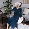 pajamas Autumn and winter Nightdress Long sleeve Thick section Home Furnishings keep warm Plush pajamas Korean Edition Easy Super long pajamas