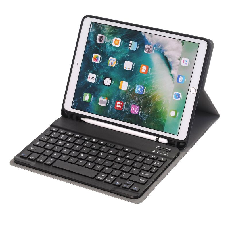 Mini 7.9 inch split alloy bluetooth keyboard for ipad mini2 3 4 5 pen nest leather case keyboard