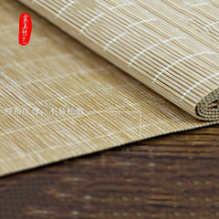 Zen-inspired retro bamboo tea tray, fine bamboo silk brown folding tea mat, exquisitely woven bamboo strip edge tea tray, bamboo tea mat wholesale