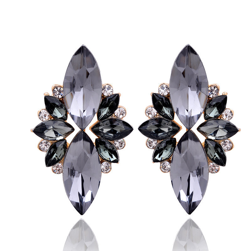 1 Pair Glam Geometric Alloy Plating Artificial Crystal Resin Women's Drop Earrings display picture 3