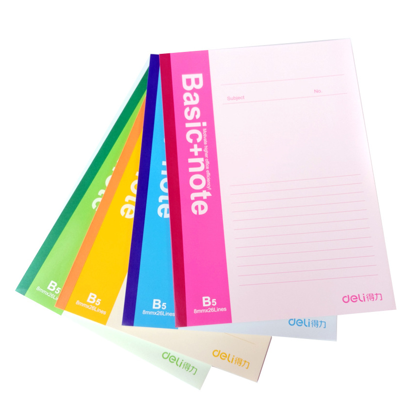 Deli 7663 Notebook B5 Soft Copy Meeting Record Wireless Binding Copy 50 Page Student Journal