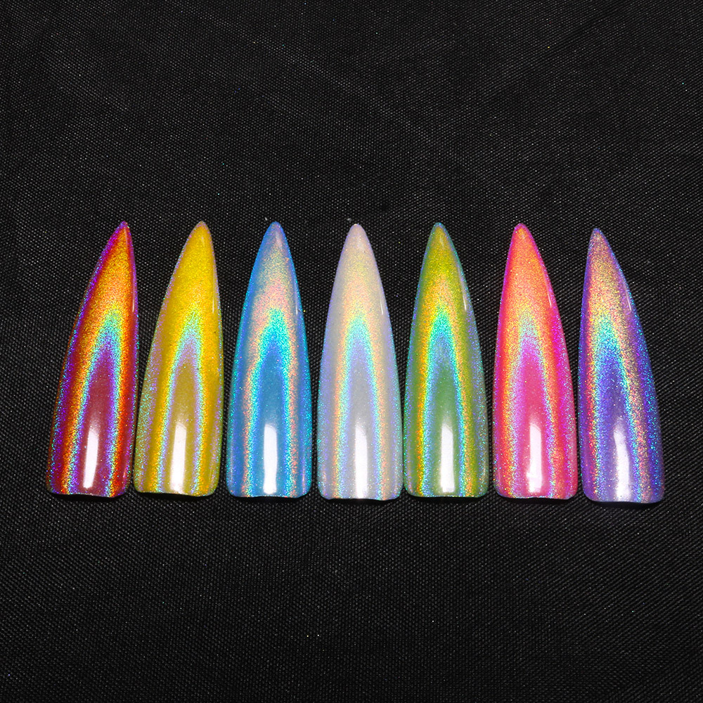 Manucure Arc-en-ciel Poudre Sirène Miroir Laser Poudre Ongles Métal Paillettes display picture 2