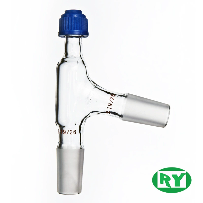 Производитель силы Шанхай Хэци, высокий боросиликат 3,3, резьбовое отверстие, 75 градусов, боковая заглушка головки дистилляции 14, 19, 24