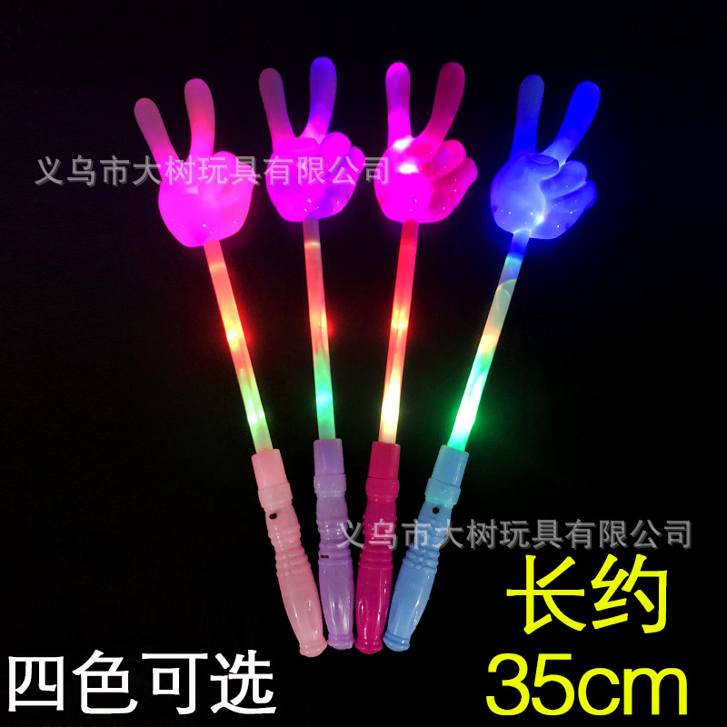 Luminoso Victoria gesto forma Flash Stick pulgar forma palo de luz corona flash palo de juguete al por mayor