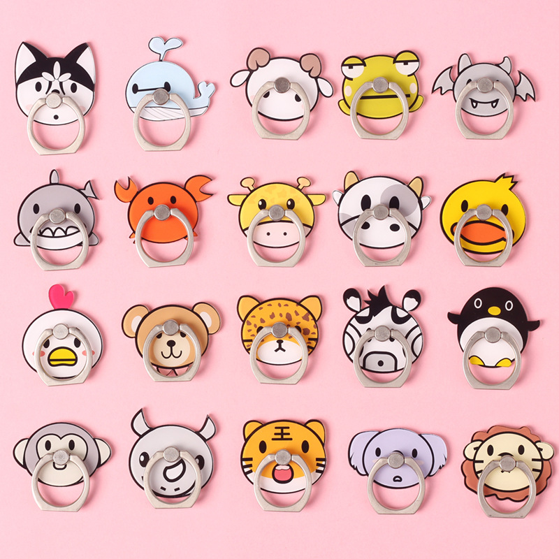 Cartoon Simple Animal Ring Buckle Holder Mobile Phone Adhesive Bracelet Buckle Sticker Acrylic Ring Buckle Desktop Gift