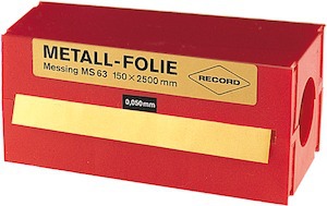 薄垫片 150×2500 mm 黄铜 0,5 mm