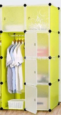 Simple Plastic Storage Cabinet, Combination Wardrobe for Adults' Bedroom, Minimalist Modern Design