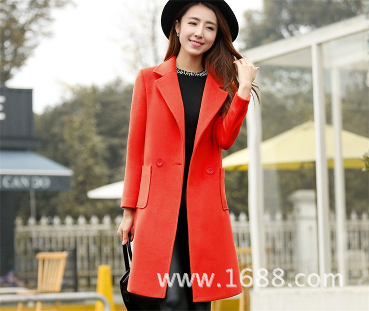 地摊服装秋冬大衣毛呢外套 库存长袖冬款加厚呢子大衣女装服装外