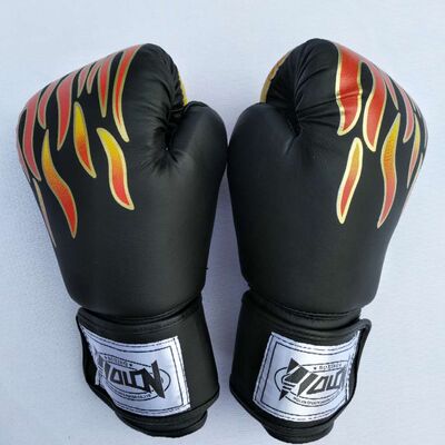 厂家直销批发定制武术拳击手套 格斗搏击带火焰标志儿童拳套|ru