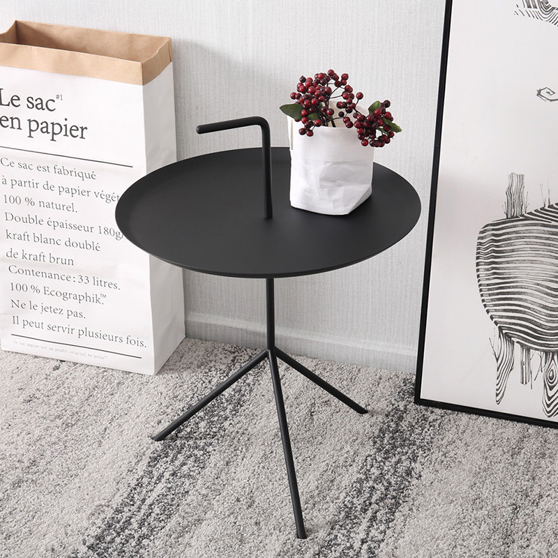 Nordic Small Coffee Table Iron Metal Corner Table Danish Simple Modern Mobile Sofa Portable Internet Celebrity Side Table