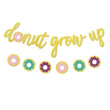 甜甜圈字母拉花 夏日冰淇淋派对拉条 donut grow up 字母拉花