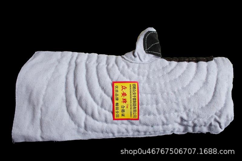 隔热防烫加厚棉巴掌帆布加棉手套加长帆布手闷子棉巴掌耐高温手套
