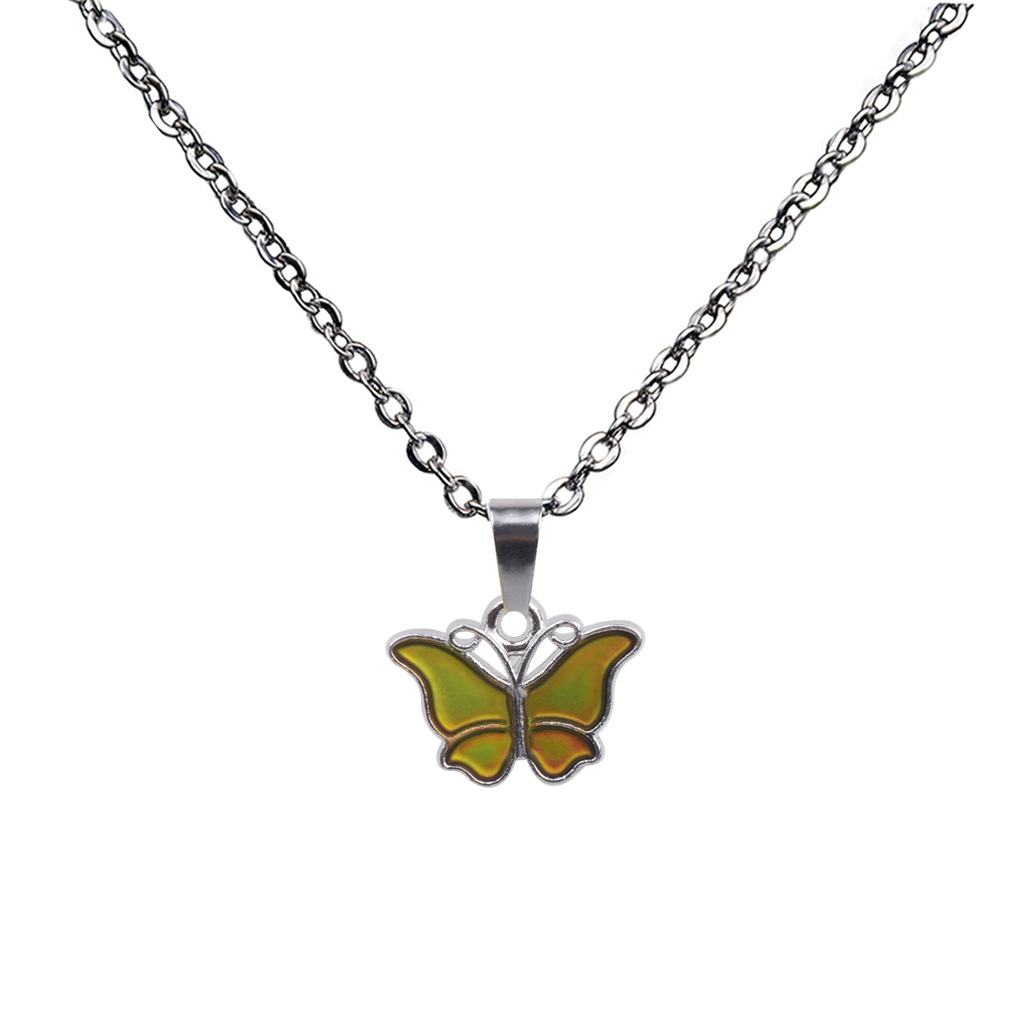 Cute Little Butterfly Pendant Stainless Steel Necklace display picture 6