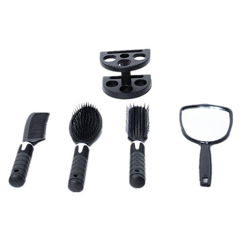 Creative mirror comb 5-piece set Mirror comb seat set Plastic set comb 9.9 yuan daily necessities department store wholesale