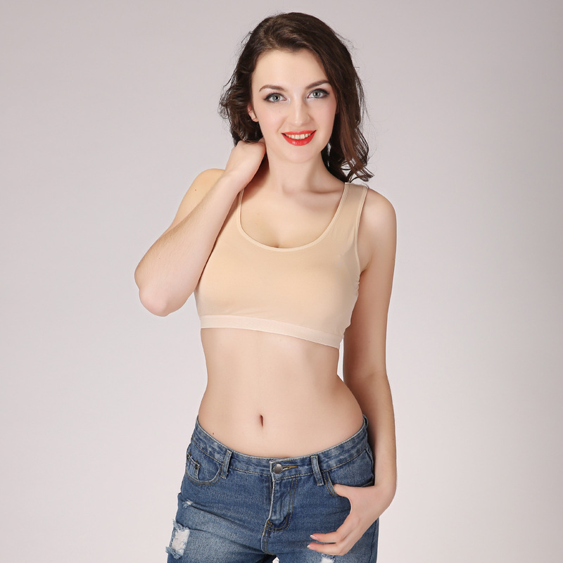 Spring And Summer New Female Modal Female Plus Fertilizer Plus Size With Cup Integrated No Steel Ring Tube Top Small Camisole