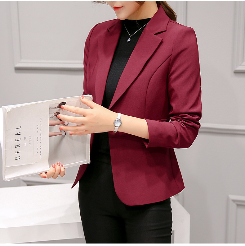 Short Small Suit Women's Spring and Autumn New Korean-style Slim-fit Slimming Women's Long-sleeved Business Wear Small Suit Jacket H78