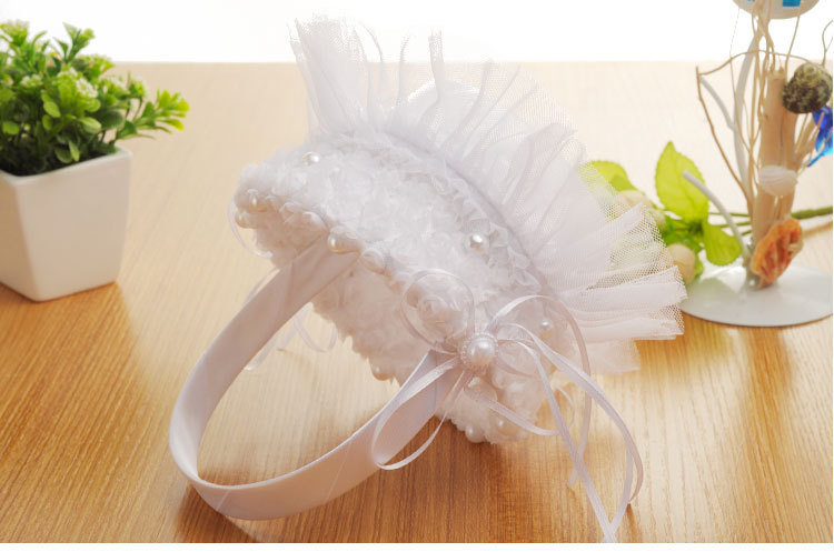 Wedding products, wedding products, wedding products, wedding products, Western-style creative wedding products, bride's hand-held flower basket, lace lace, flower girl's flower basket, small wedding supplies wholesale detail image 7