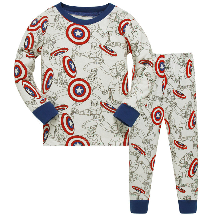Baby cotton 3-8 long-sleeved ribbed cotton children's pajamas, air-conditioned clothing, dropshipping available (full set) 6