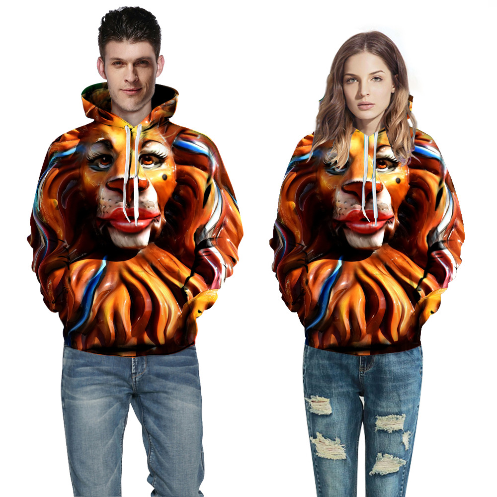 2018 Europe and America Couples dress Seiko 3D Digital printing Cap mlb Autumn and winter men and women Hooded Sweater