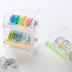 Cross-border office washi tape cutter, creative tape storage box, student notebook tape packaging and cutting clip