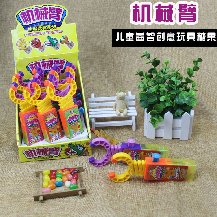 機械臂機械鉗 裝糖玩具 創意趣味伸縮鳄魚 伸縮鉗機械手 兒童益智