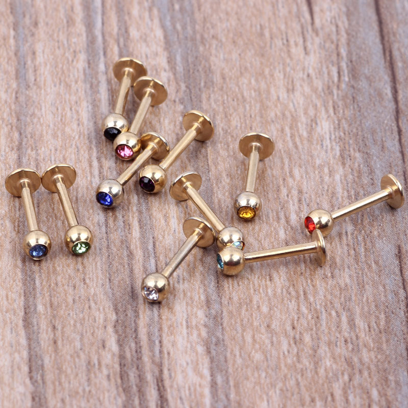 Labret piercing jewelry detail image