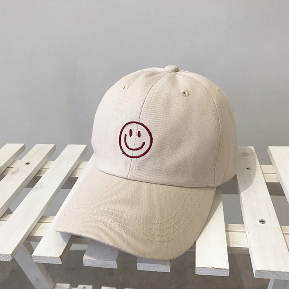 Korean Fashion Solid Color Embroidered Smiley Baseball Hat Wholesale Nihaojewelrypicture9