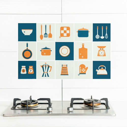 Self-adhesive waterproof kitchen oil-proof stickers, high temperature resistant stoves, ceramic tile cabinets, oil fume wall stickers, aluminum foil tin foil thickening