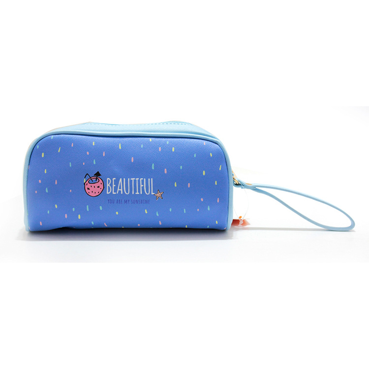 Bolsa de cosméticos de estilo fresco almohada de poliéster impresa bolsa de cosméticos personalización