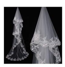 批发速卖通亚马逊爆款3米树杈蕾丝花边新娘结婚头纱一件代发