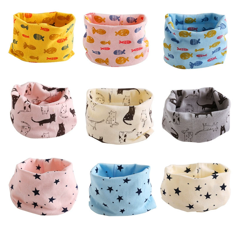 Милый Детский шарф с животными, детский шарф из чесаного хлопка, детский шарф, детский пуловер, воротник, хлопок, прямые продажи с фабрики