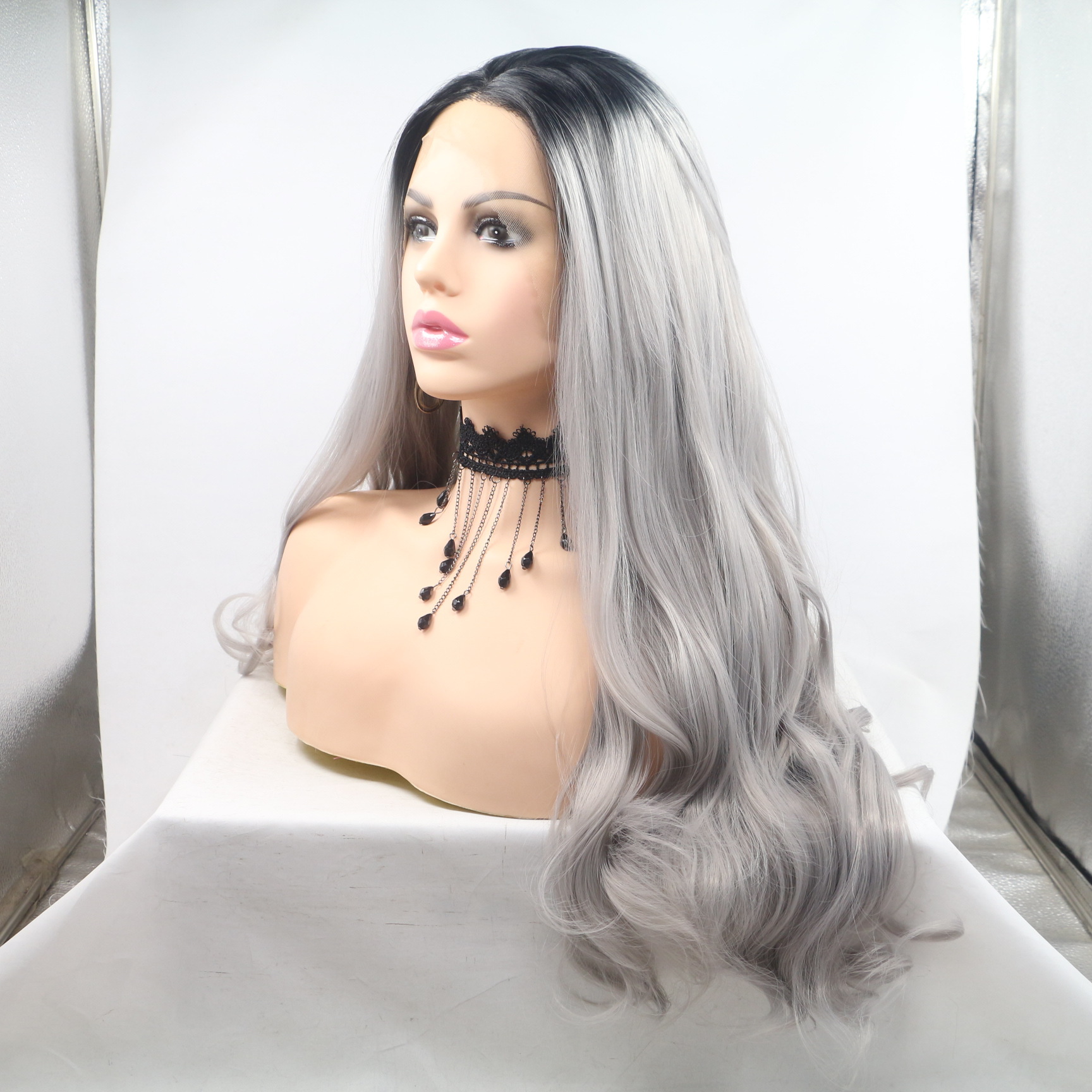 NEWLOOK PW1066 nueva moda peluca de cabello largo peluca de encaje peluca de enseñanza