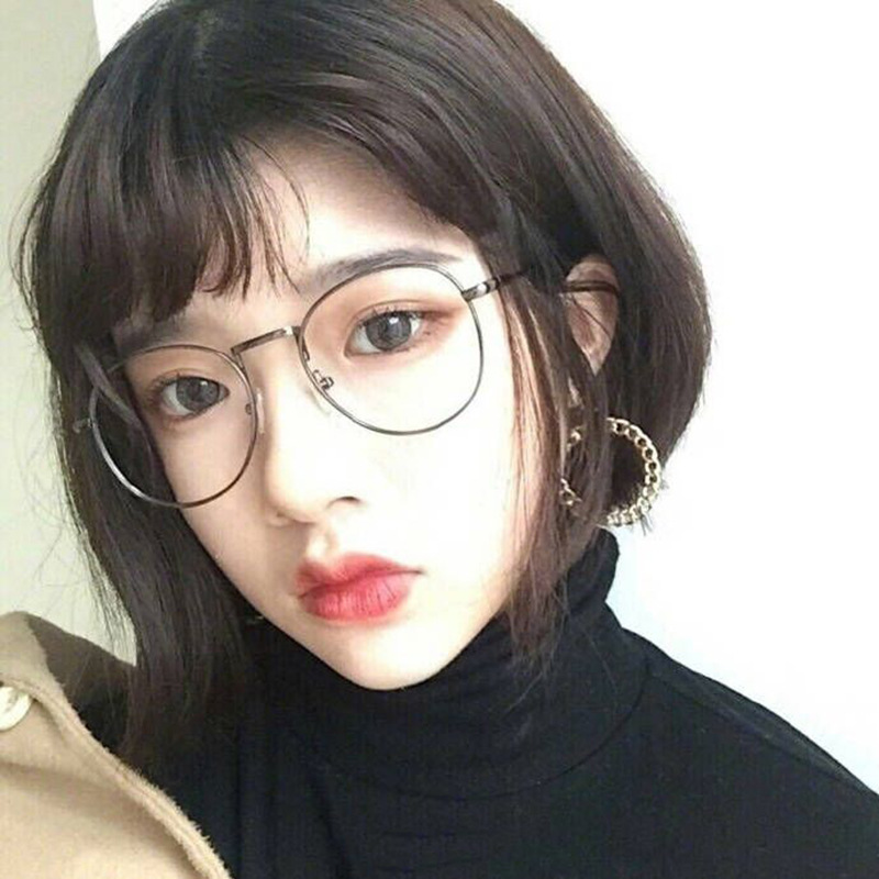 Retro small round frame eyeglass frame female Korean version of chaoyuansu style