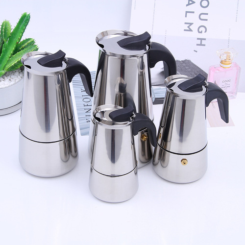 Manufacturer sends stainless steel coffee pot/household coffee making machine coffee utensils big belly swollen moka pot
