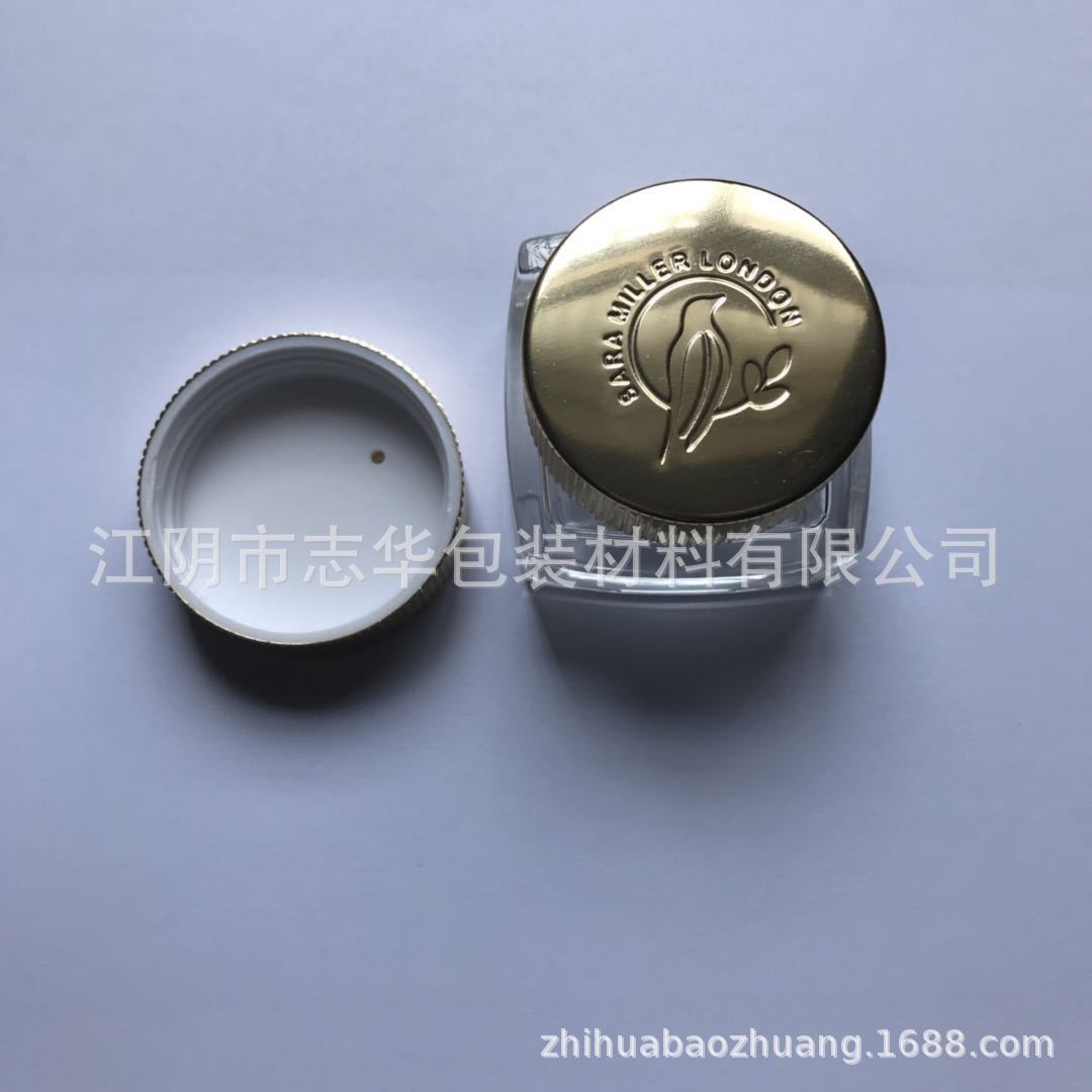 20克膏霜瓶盖 40牙亮金刻印图案LOGO侧面滚筋铝盖