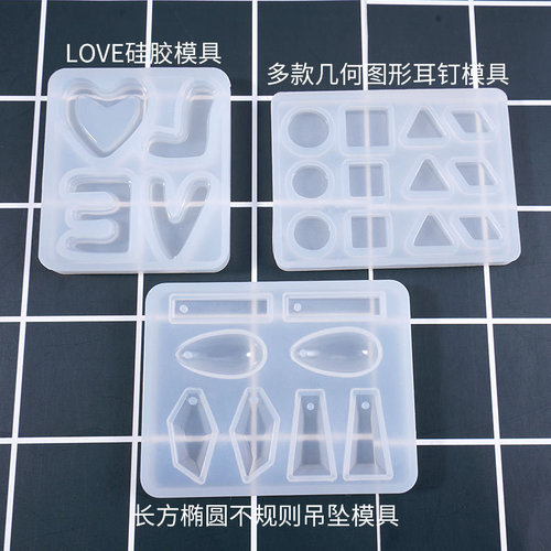 Poppy diy crystal glue mold irregular earring pendant dolphin love jewelry ring silicone mold