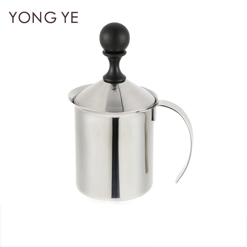 打奶器咖啡牛奶打泡杯400ml奶泡機手動打奶泡器咖啡器具廠家批發