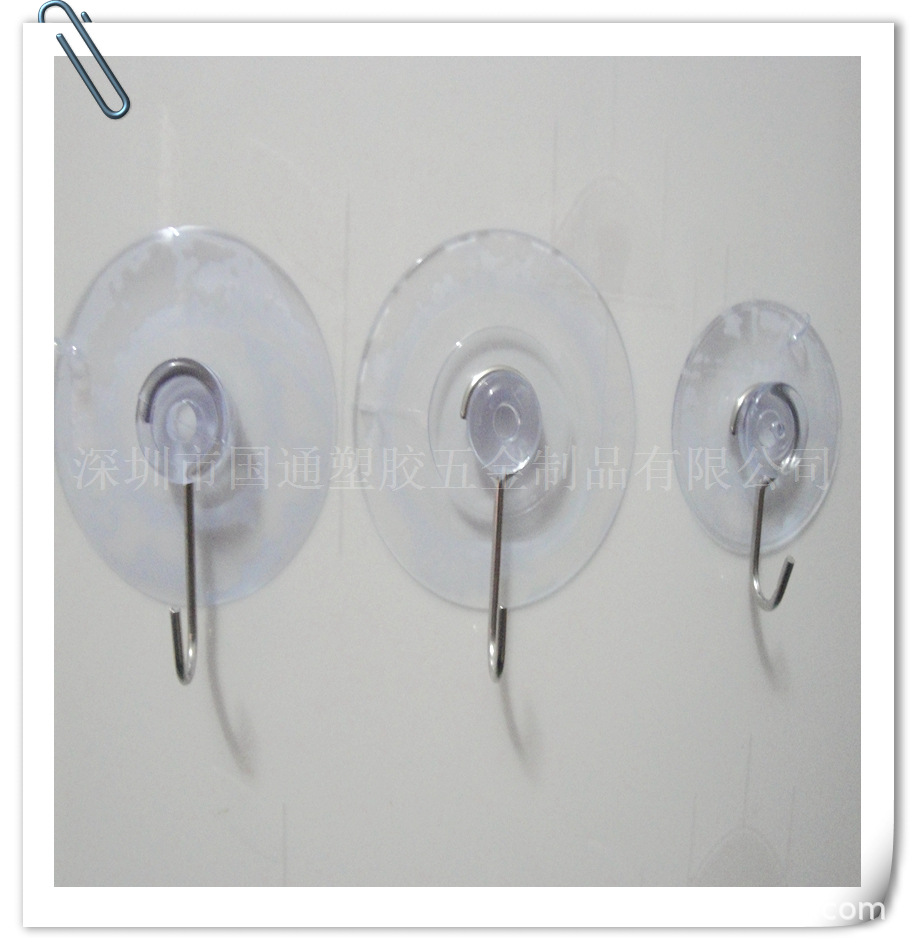 供应30mm带金属钩子吸盘挂钩全新材料